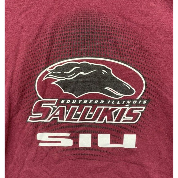 Gildan Graphic T-Shirt SALUKIS Mens M Red Crew Neck Southern Illinois University - Picture 2 of 11
